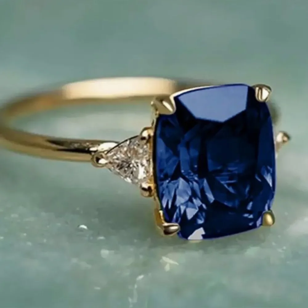 💙 NEW blue cubic zirconia gold plated stunning ring 💙